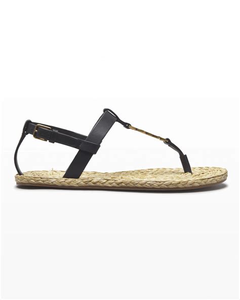 ysl flat sandals white|saint laurent bleach flat sandals.